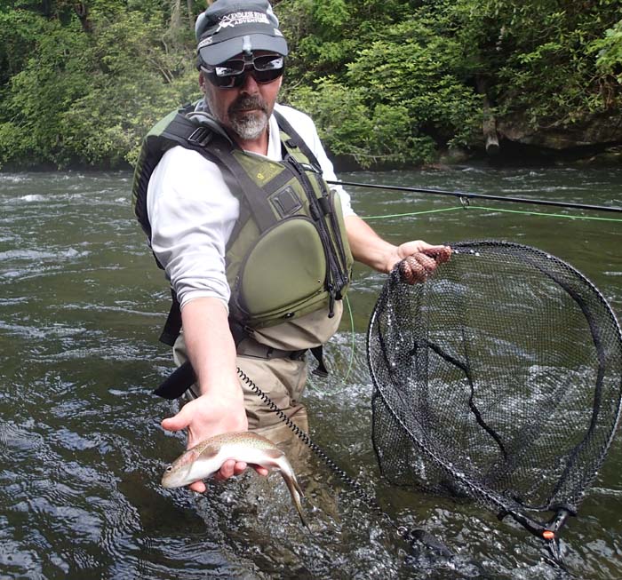 Spring fly fishing on the Nantahala River, NC